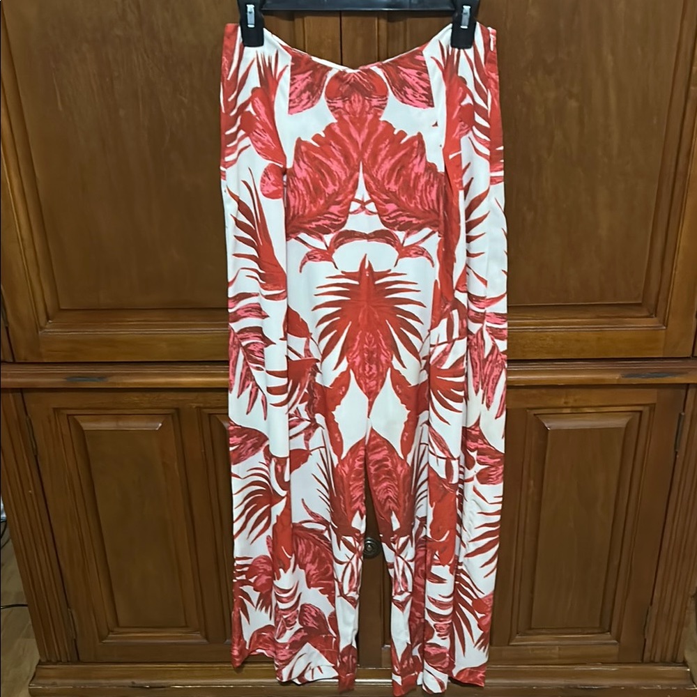 Tropical Red and White Pants